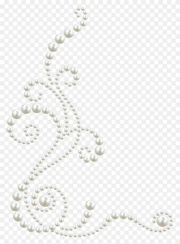 手绘项链项链图标 白色珍珠花纹