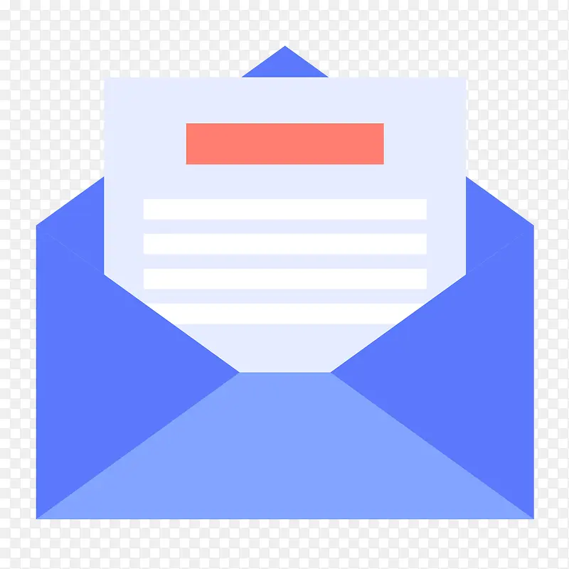 蓝色扁平化邮件元素