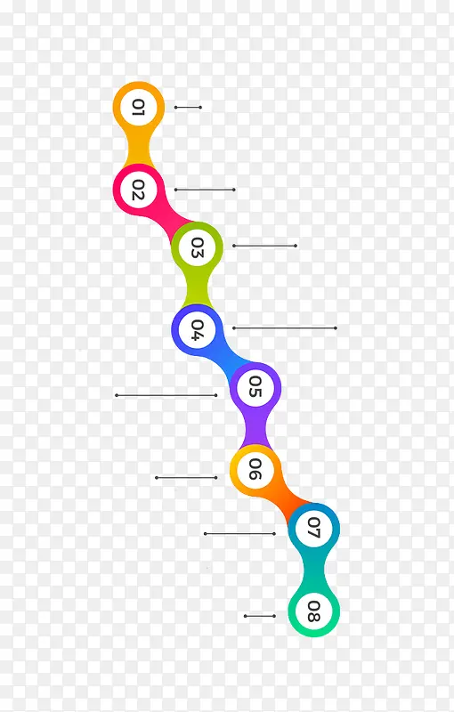 简约数字排序形式竖向时间轴装饰