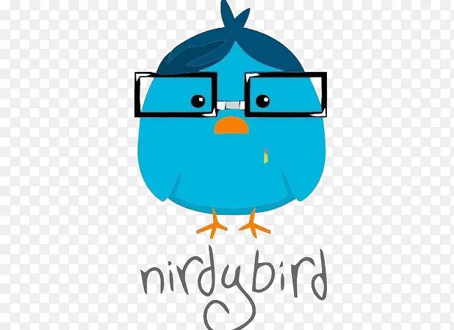戴眼镜的蓝色小鸟