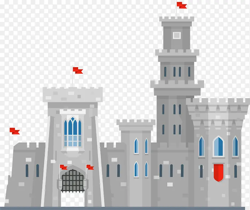 灰色卡通城堡