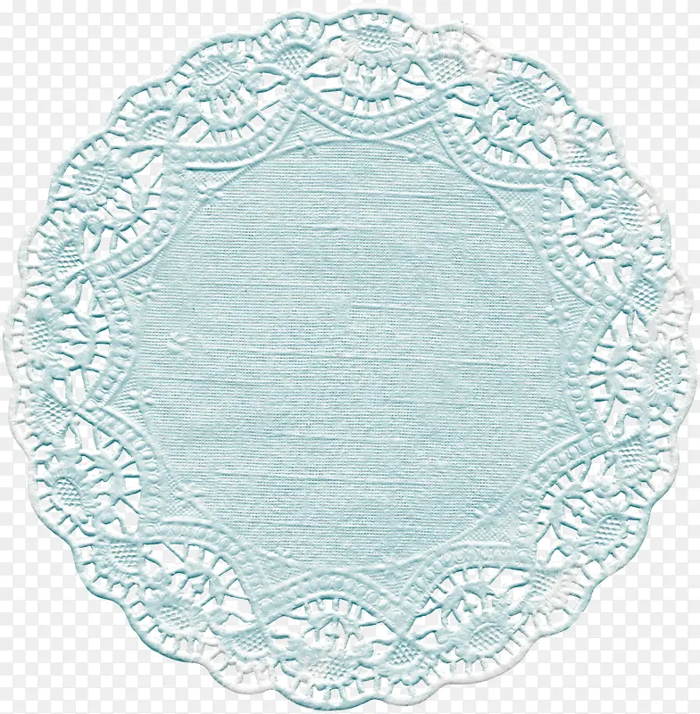 青色印花圆型杯垫