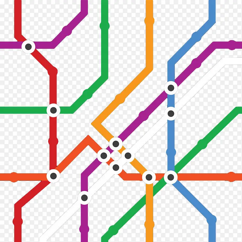 彩色地铁线路网