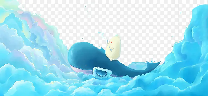 蓝色唯美大海鲸鱼背景