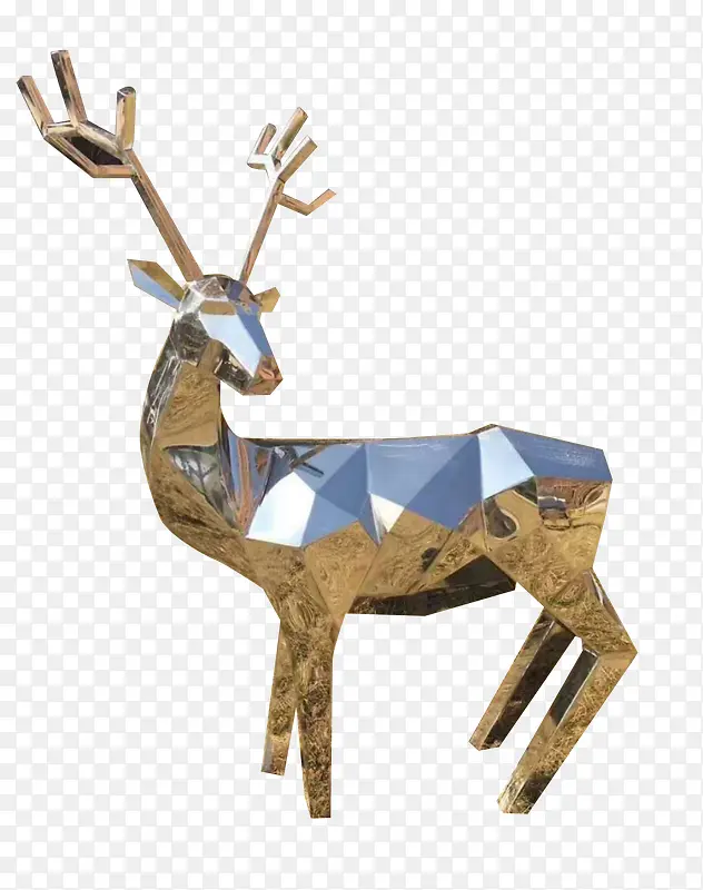 不锈钢抽象鹿雕塑