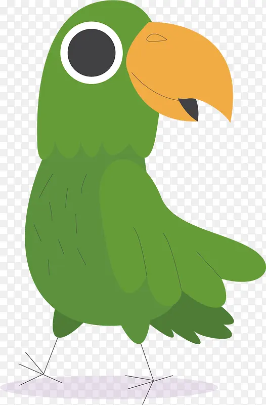 矢量图水彩绿色鹦鹉
