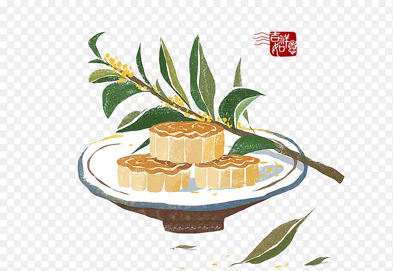 传统节日中秋月饼元素