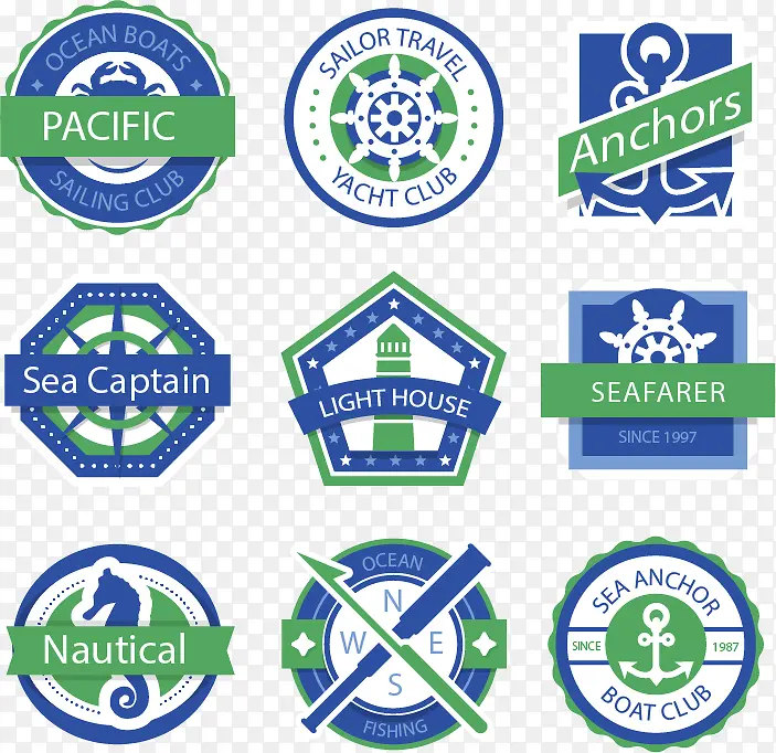 海蓝色海军徽章标志