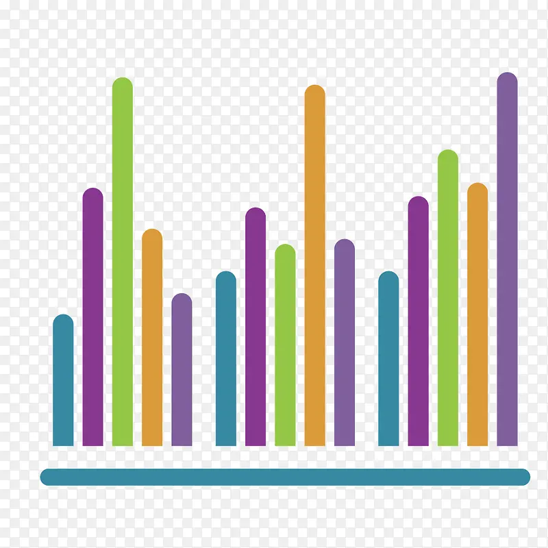 矢量简易柱形图表指示图