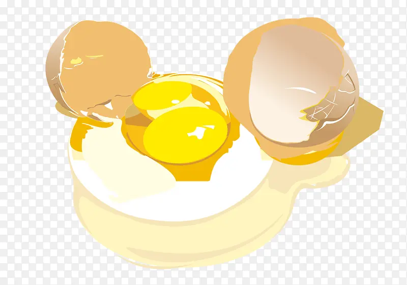 矢量插画碎鸡蛋