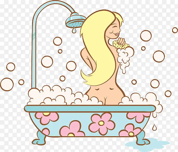 美女浴缸沐浴泡澡