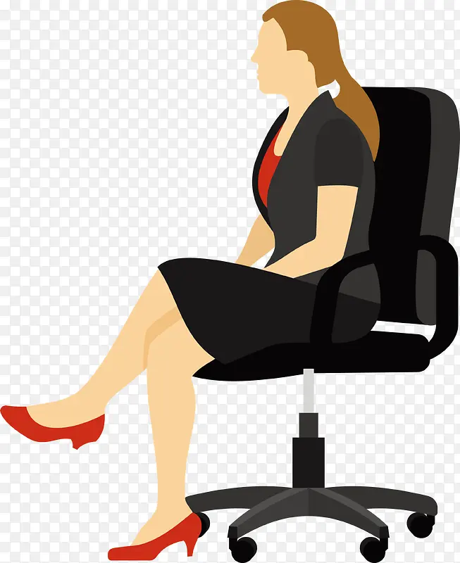 一个商务女士坐在座椅上