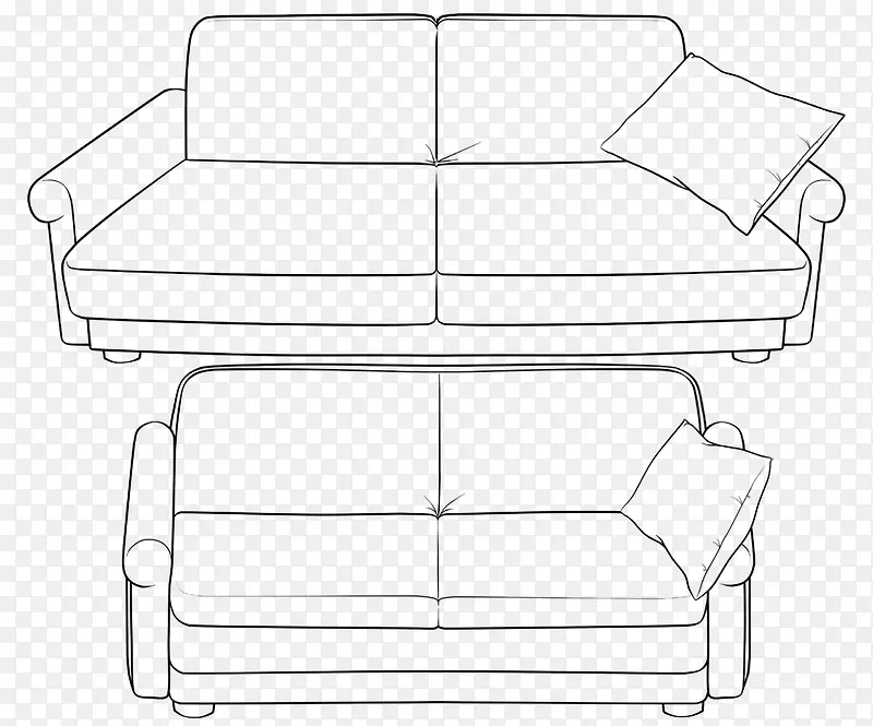 简单现代沙发简笔画