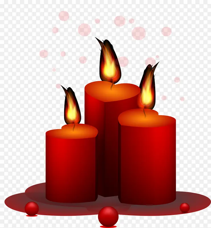 情人节红色浪漫爱心蜡烛