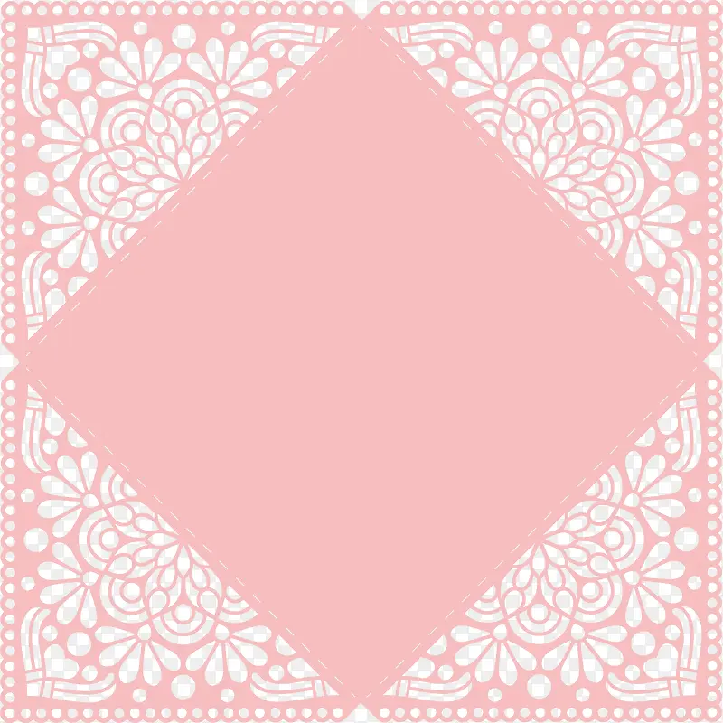 粉红色节日信封镂空花纹