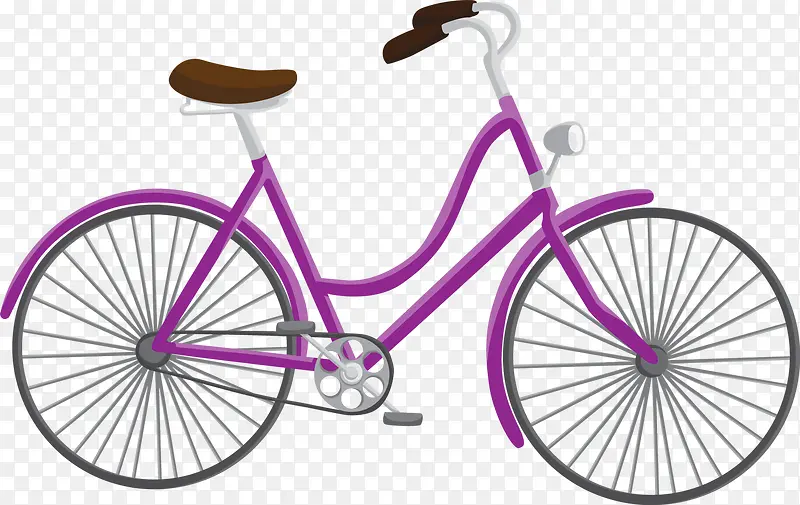 紫色自行车手绘图