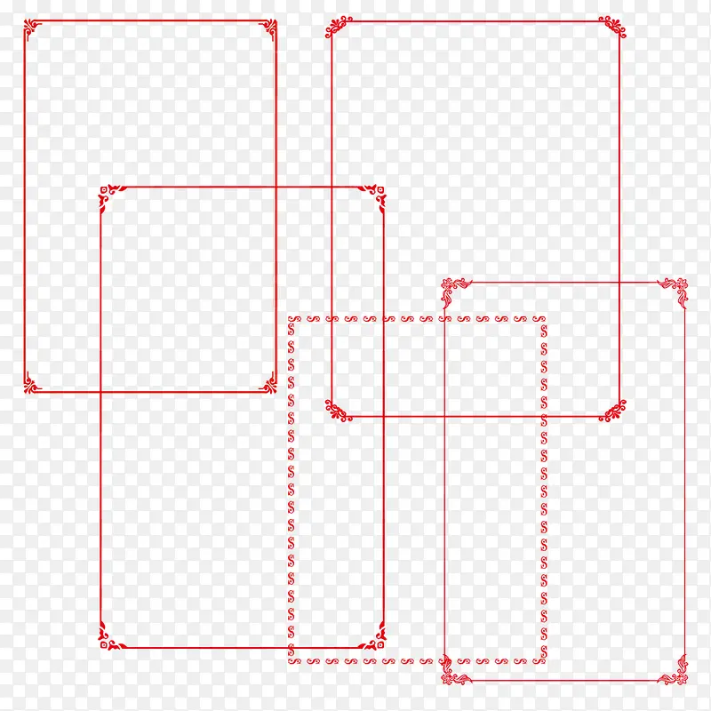 红色 花纹边框图片