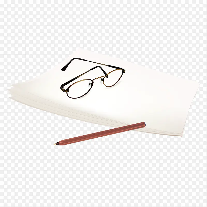 速写纸 笔空白纸 画画眼镜