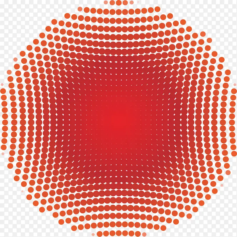 红色波点拼凑的圆环