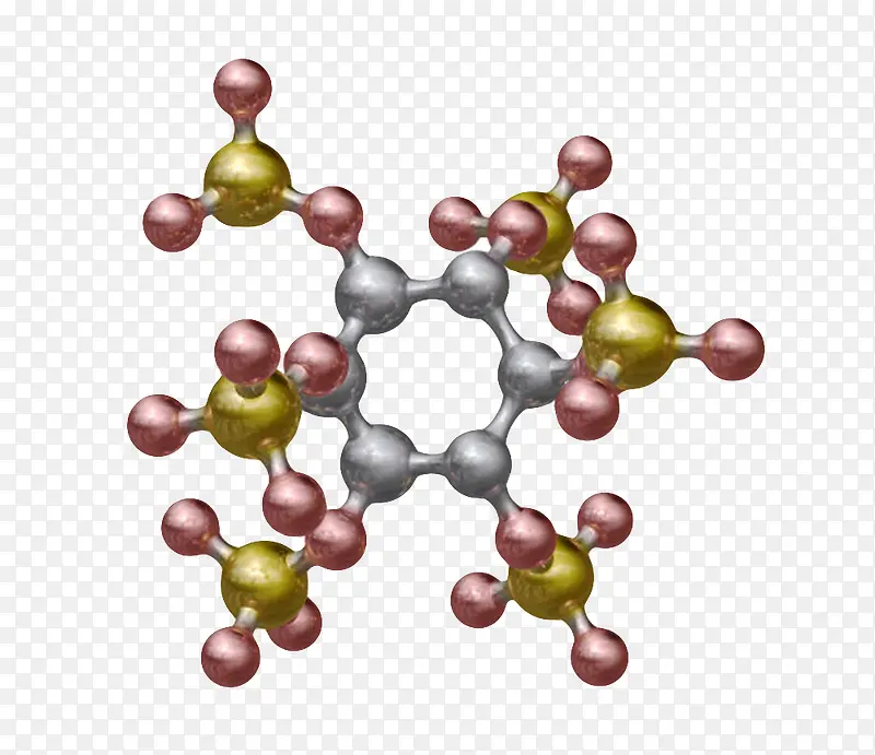 红金色植酸分子形状素材