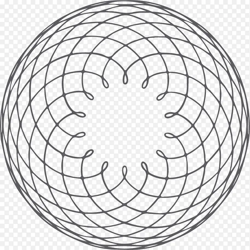 手绘曲线缠绕圆环