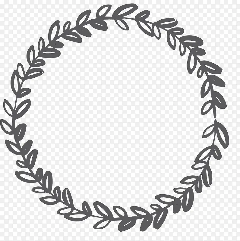 植物编制手绘圆环