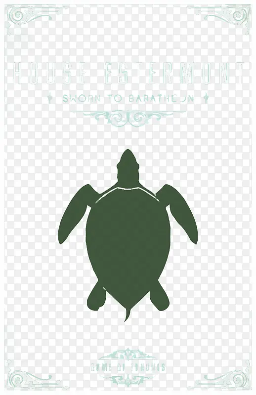 矢量绿色海龟海报