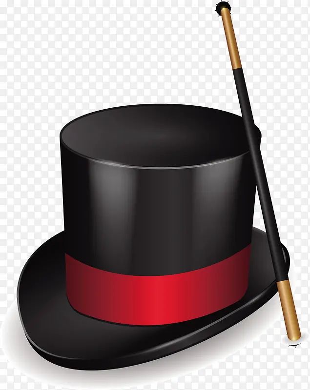 一个矢量黑色魔术帽