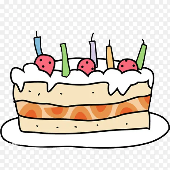 卡通风格生日水果蛋糕