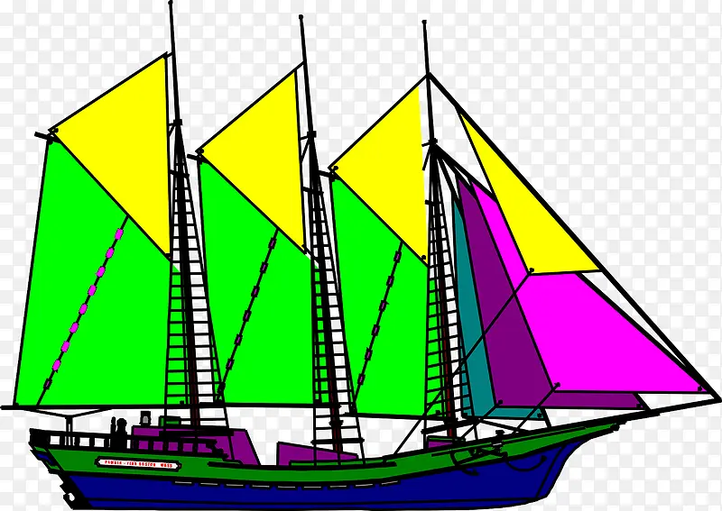 彩色的帆船