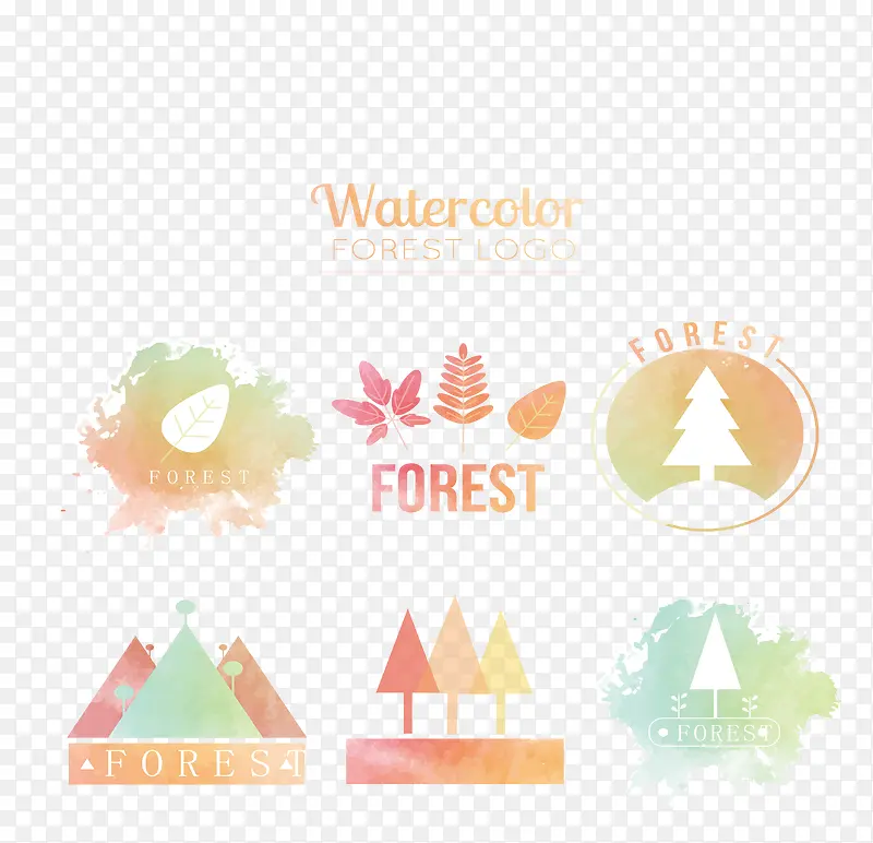 水彩环保森林