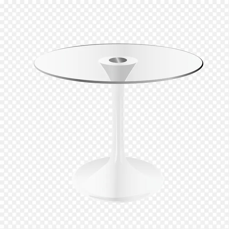 矢量白色玻璃圆桌