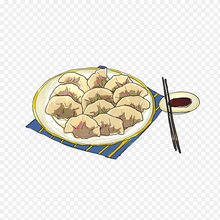 手绘节日饺子食物