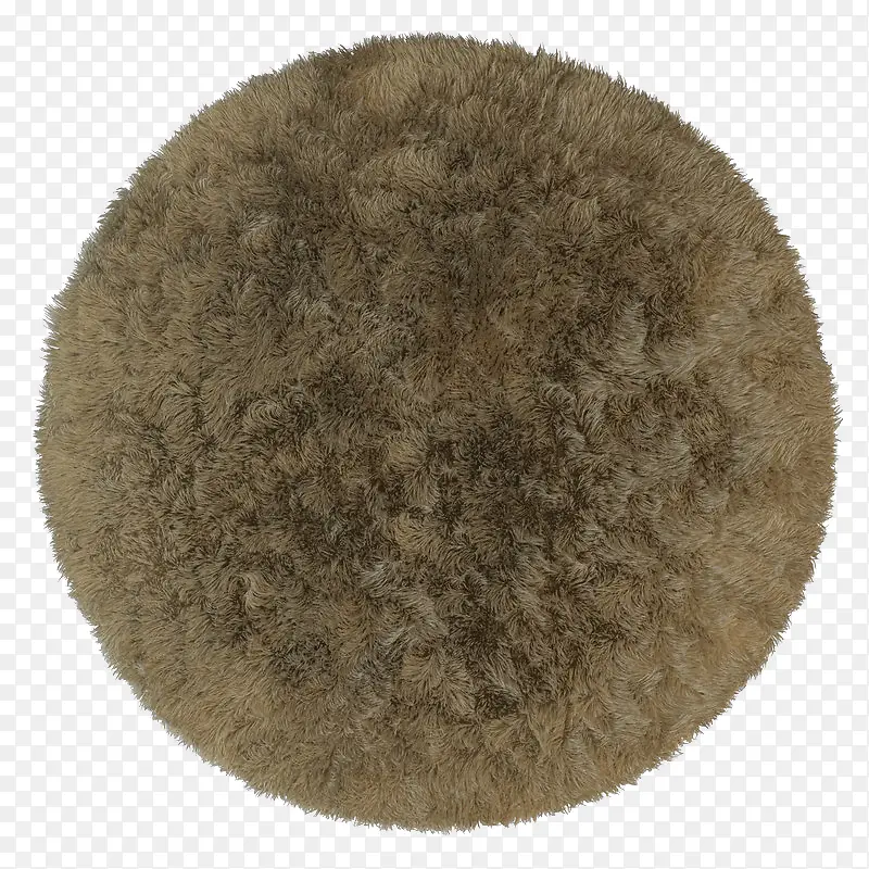 浅棕色简单圆形纯色地毯