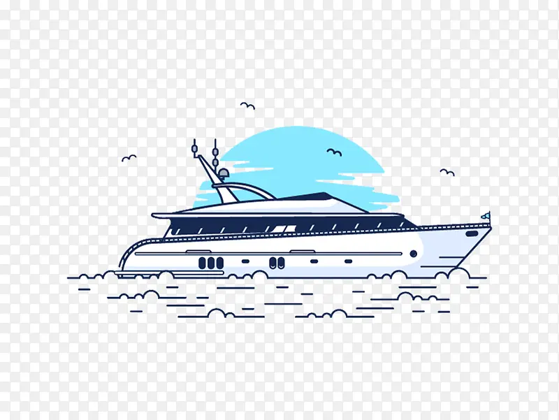 大型轮船插画素材