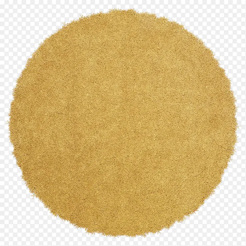 黄色简单圆形纯色地毯