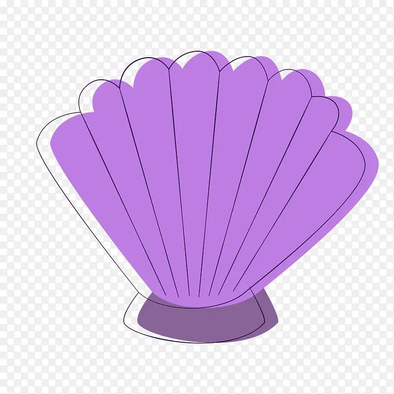 矢量手绘紫色贝壳