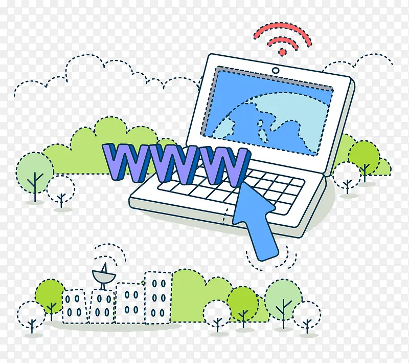 卡通上网电脑免抠图PNG图片素材下载_图片编号8038713-PNG素材网