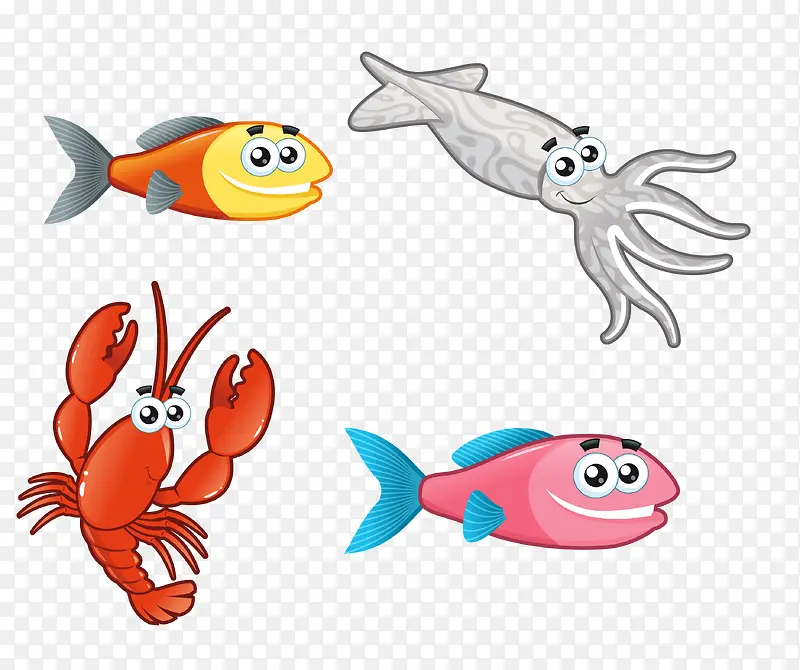 卡通海底动物