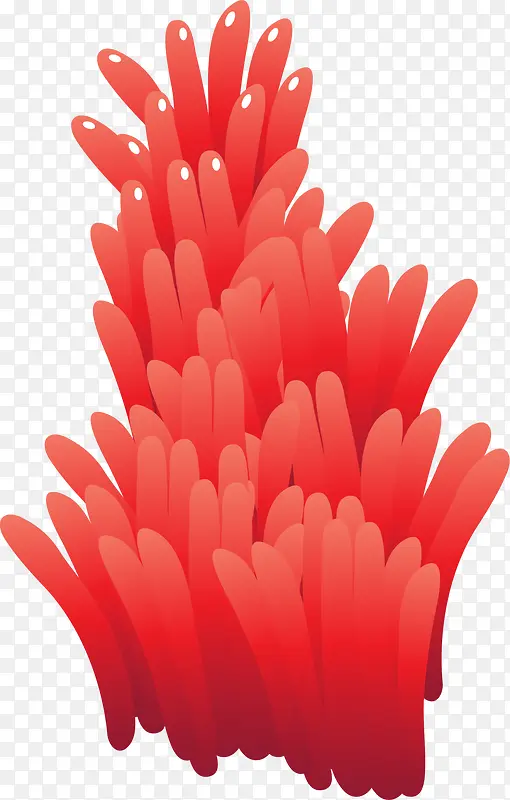 红色立体海洋珊瑚