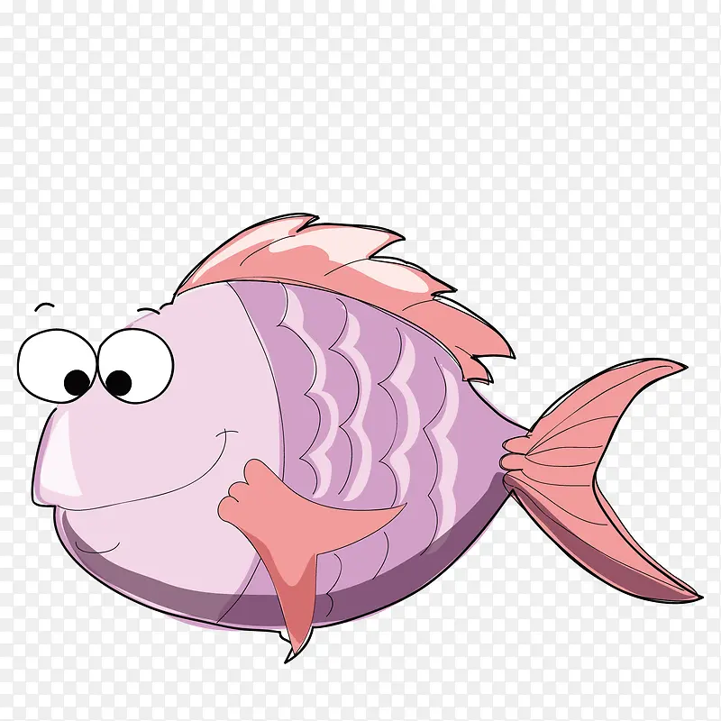 矢量紫色可爱小鱼