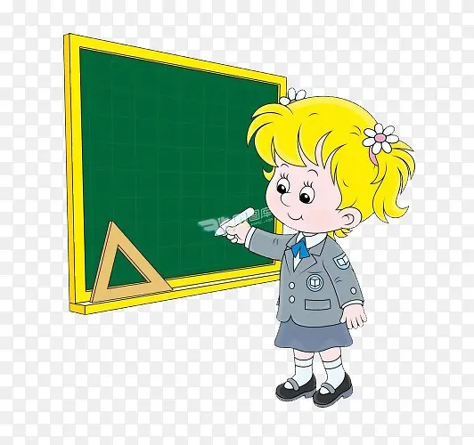 卡通女孩做作业PNG图片素材下载_图片编号8039810-PNG素材网