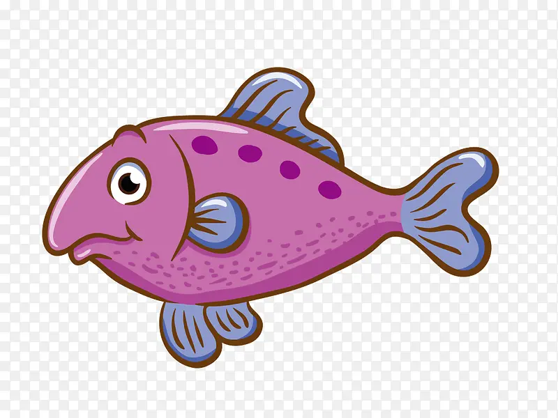 卡通手绘紫色小鱼