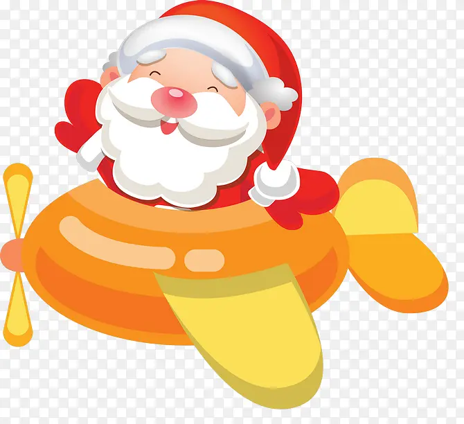 圣诞老人卡通圣诞老人坐飞机的圣诞老人