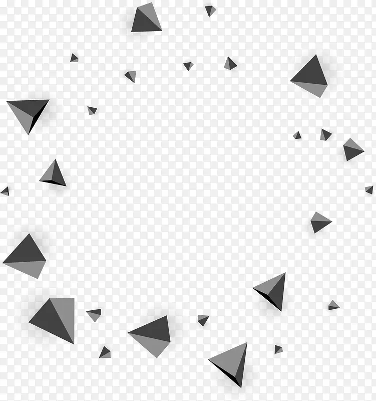 灰色漂浮三角块