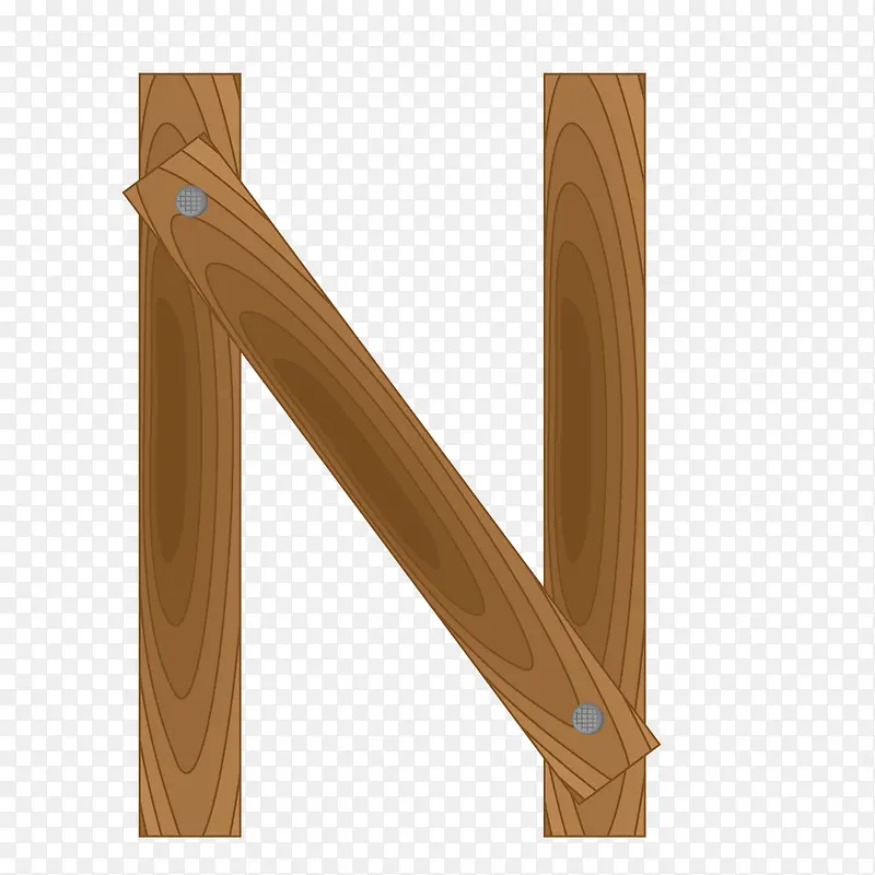 创意木制英文字母N