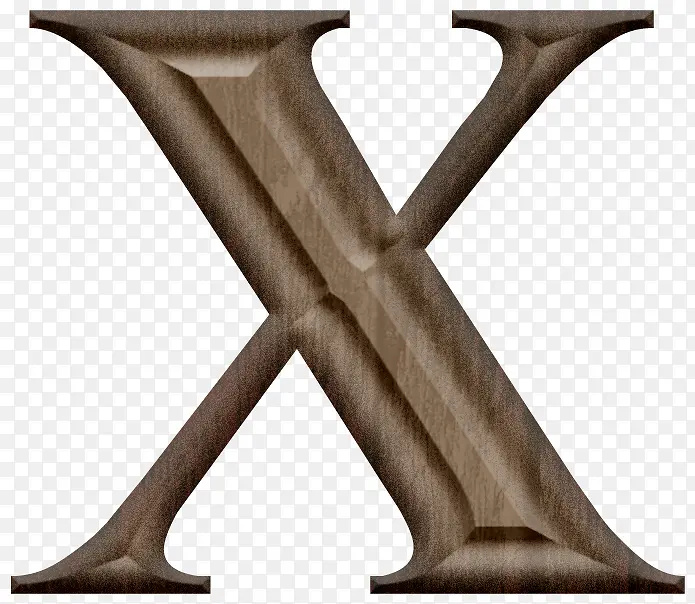 木质雕刻字母X