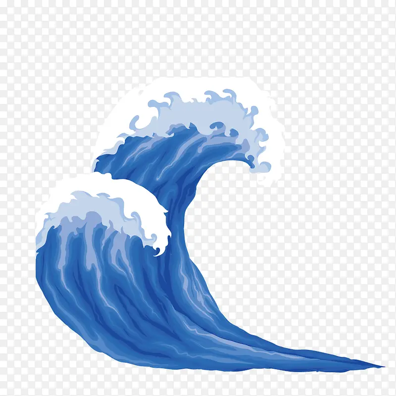 矢量深蓝色彩绘潮水海潮PNG图片素材下载_图片编号8042098-PNG素材网