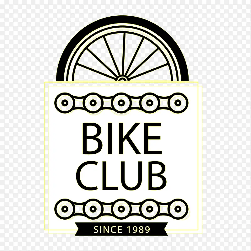 卡通手绘自行车标签
