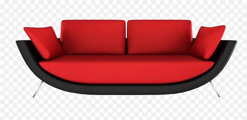 双人红色沙发